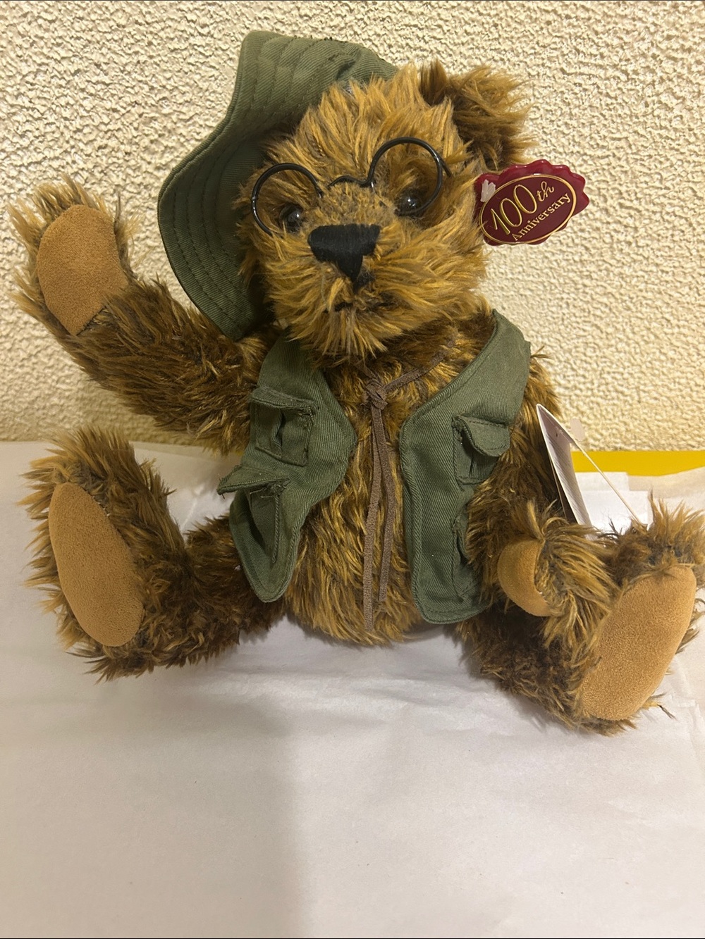 Plush Brown Bear Jacket with Green Explorer Vest and Hat 100th Anniversary Editi